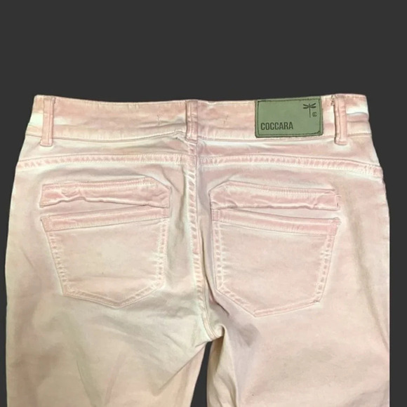 Coccara Embroidered Low  Rise Pink Jeans - Picture 5 of 8